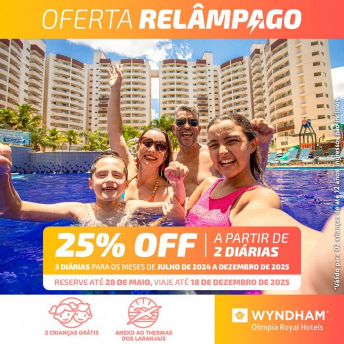 Imperdível: 25% Off no Wyndham Resort